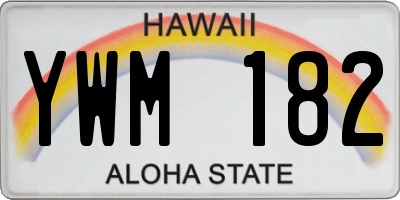 HI license plate YWM182