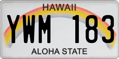 HI license plate YWM183