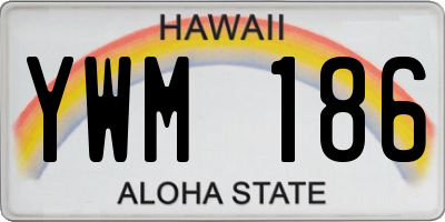 HI license plate YWM186
