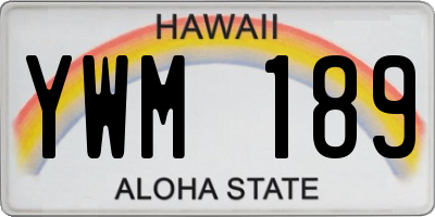 HI license plate YWM189
