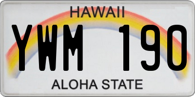 HI license plate YWM190
