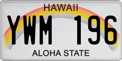 HI license plate YWM196