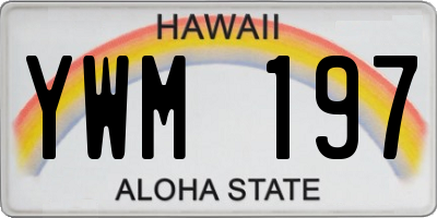HI license plate YWM197