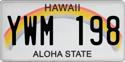 HI license plate YWM198