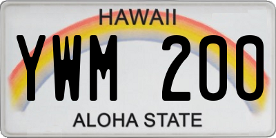 HI license plate YWM200