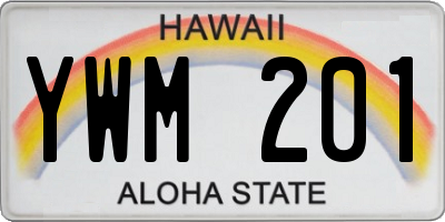 HI license plate YWM201