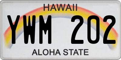 HI license plate YWM202