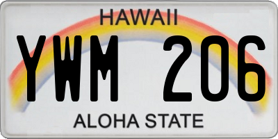 HI license plate YWM206
