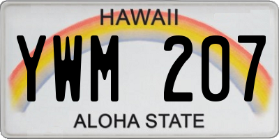 HI license plate YWM207