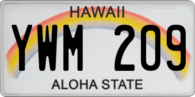 HI license plate YWM209