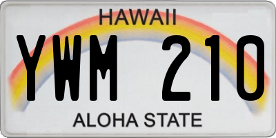 HI license plate YWM210