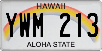HI license plate YWM213