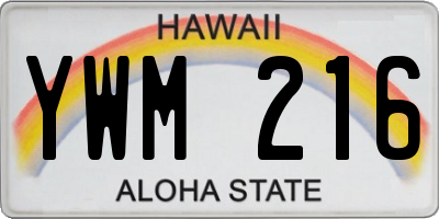 HI license plate YWM216