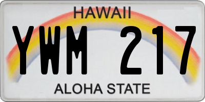 HI license plate YWM217