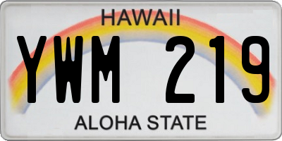 HI license plate YWM219