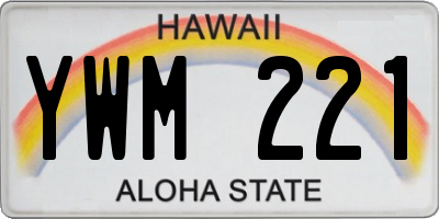 HI license plate YWM221