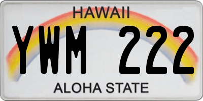 HI license plate YWM222