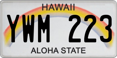 HI license plate YWM223