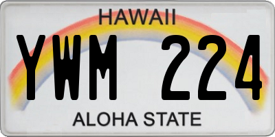 HI license plate YWM224