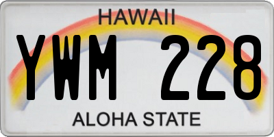 HI license plate YWM228