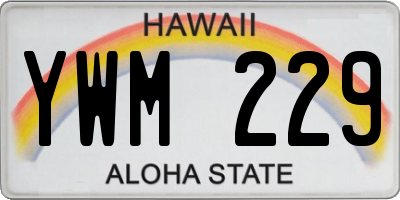 HI license plate YWM229