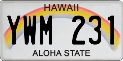 HI license plate YWM231
