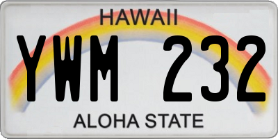 HI license plate YWM232