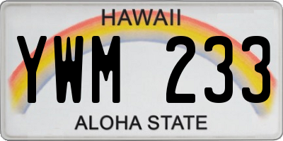 HI license plate YWM233