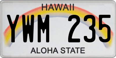 HI license plate YWM235