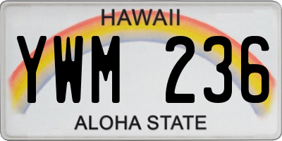 HI license plate YWM236