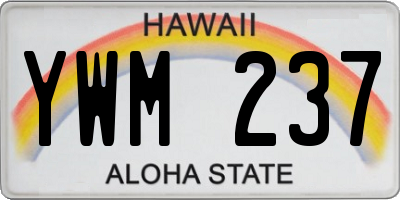 HI license plate YWM237