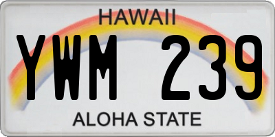 HI license plate YWM239