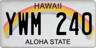 HI license plate YWM240