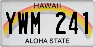HI license plate YWM241