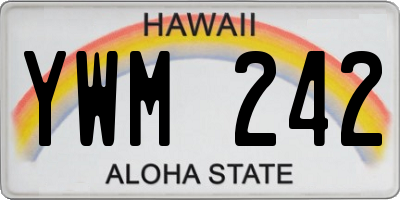 HI license plate YWM242