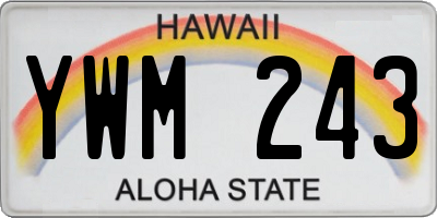 HI license plate YWM243
