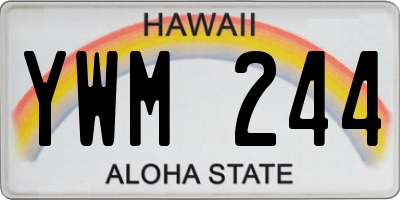 HI license plate YWM244