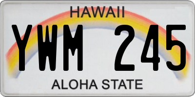 HI license plate YWM245