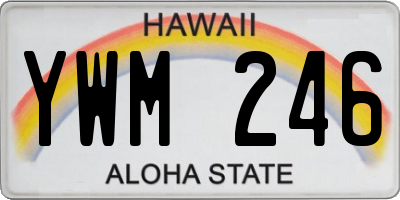 HI license plate YWM246