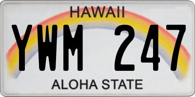 HI license plate YWM247