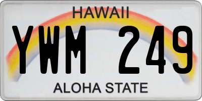 HI license plate YWM249