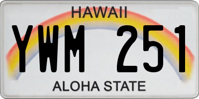 HI license plate YWM251