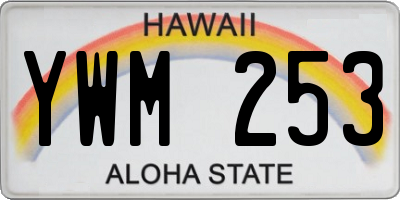 HI license plate YWM253