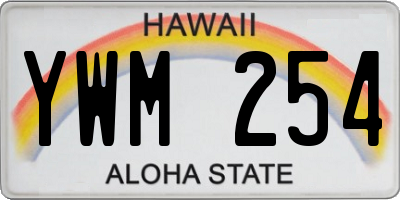 HI license plate YWM254