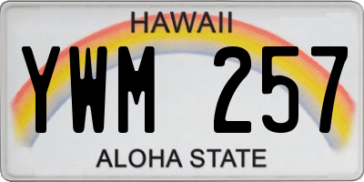 HI license plate YWM257