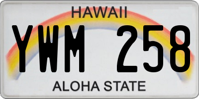 HI license plate YWM258