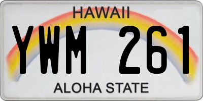 HI license plate YWM261