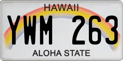 HI license plate YWM263