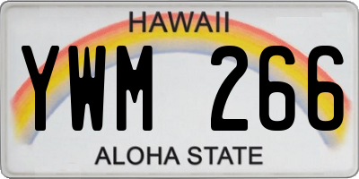 HI license plate YWM266