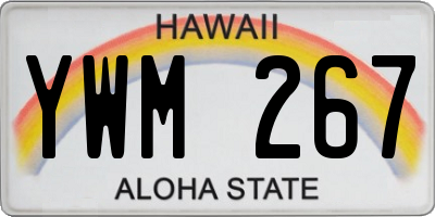 HI license plate YWM267